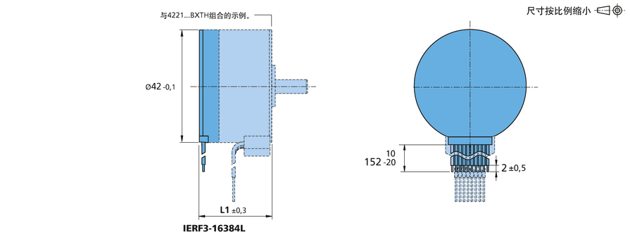 增量式编码器 系列 IERF3-16384 L 的FAULHABER