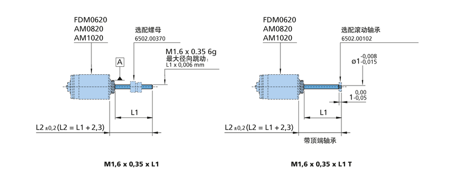直接驱动的线性致动器 系列 M1,6 x 0,35 x L1 的FAULHABER
