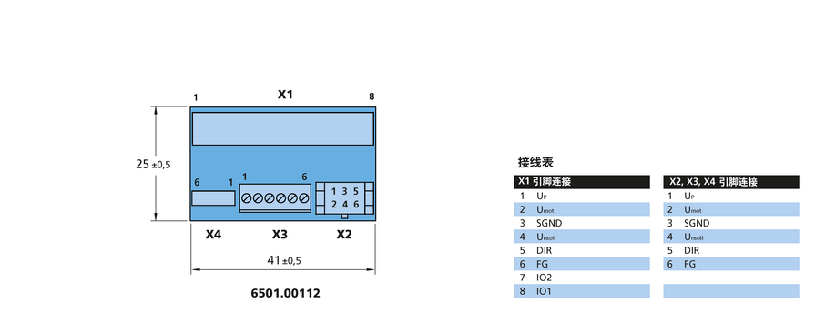 接插板和电缆 系列 6501.00112 的FAULHABER