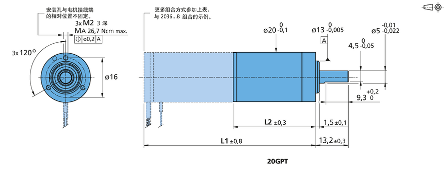 FAULHABER GPT 系列 20GPT 的FAULHABER