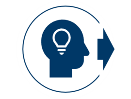 [Translate to Chinese:] Icon with a head profile and light bulb symbolizing the idea phase in the project management process.