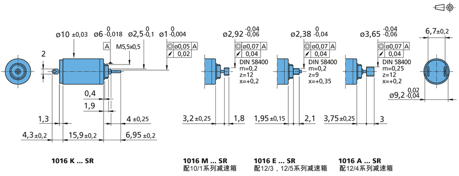 FAULHABER SR 系列 1016 ... SR 的FAULHABER