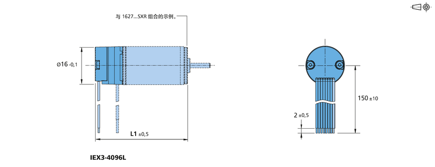 增量式编码器 系列 IEX3-4096 L 的FAULHABER