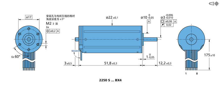 FAULHABER BX4 系列 2250 ... BX4 的FAULHABER