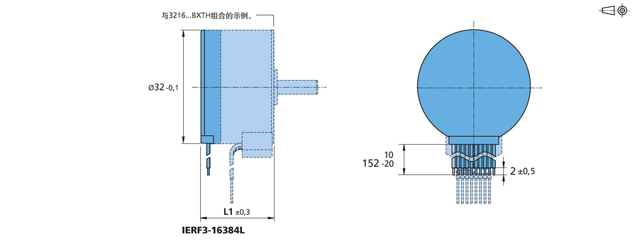 增量式编码器 系列 IERF3-16384 L 的FAULHABER