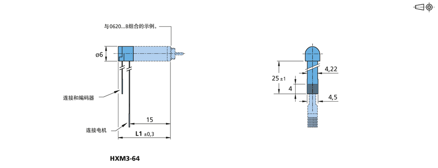 增量式编码器 系列 HXM3-64 的FAULHABER
