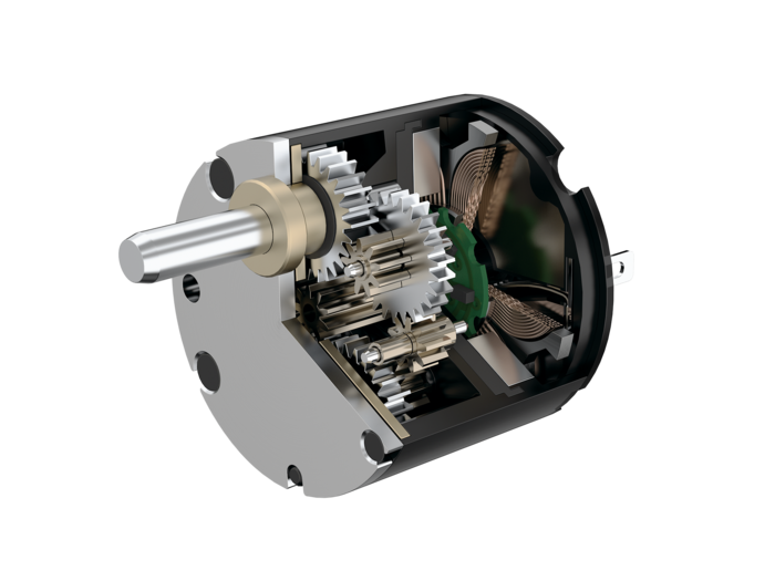 FAULHABER SR-flat 系列 3D 图纸在开放视图中