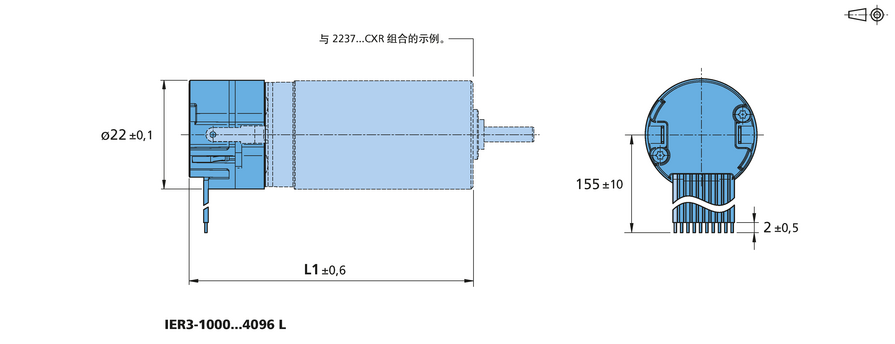 增量式编码器 系列 IER3-10000 L 的FAULHABER