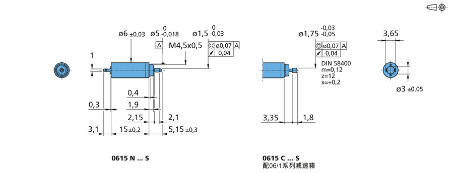 FAULHABER S/G 系列 0615 ... S 的FAULHABER