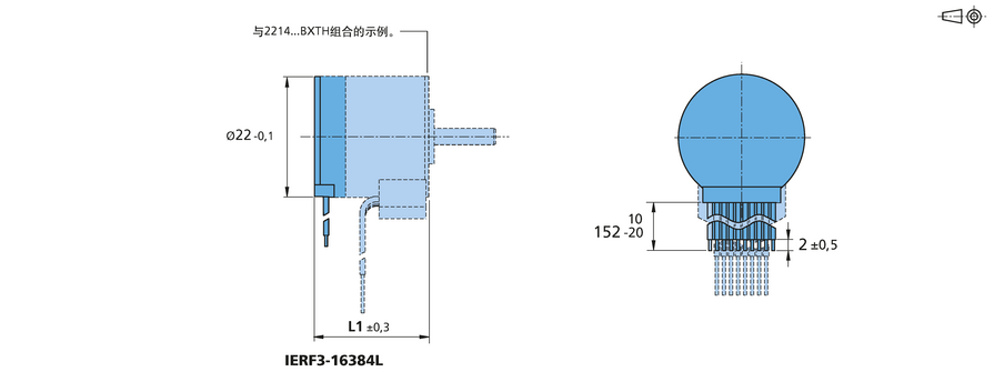 增量式编码器 系列 IERF3-16384 L 的FAULHABER