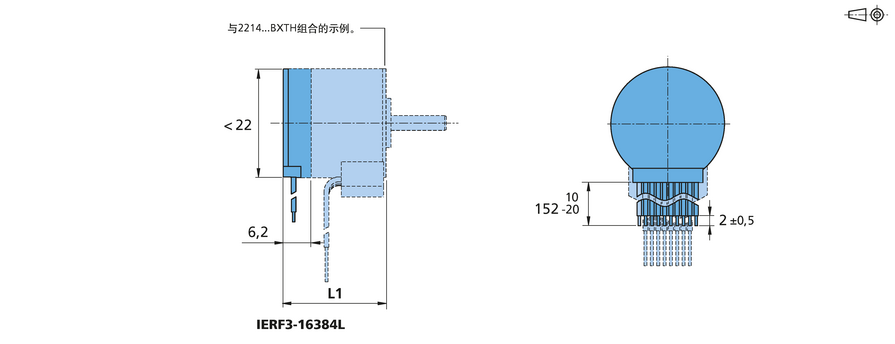 增量式编码器 系列 IERF3-16384 L 的FAULHABER