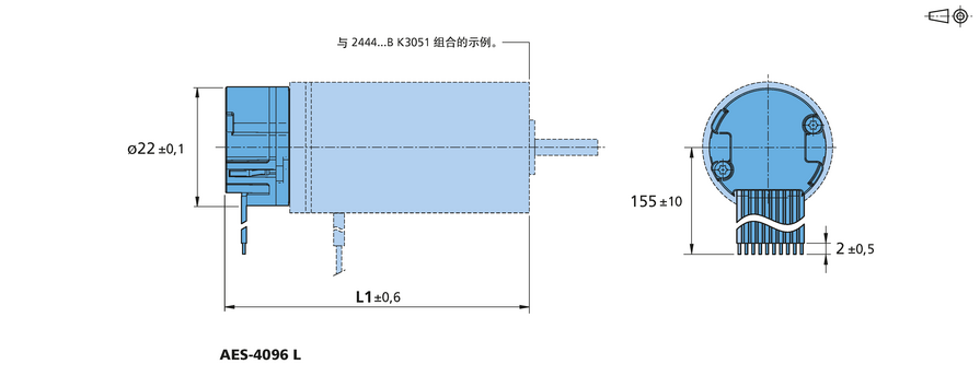 绝对式编码器 系列 AES-4096 L 的FAULHABER