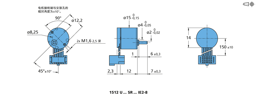 FAULHABER SR-Flat 系列 1512 ... SR IE2-8 的FAULHABER
