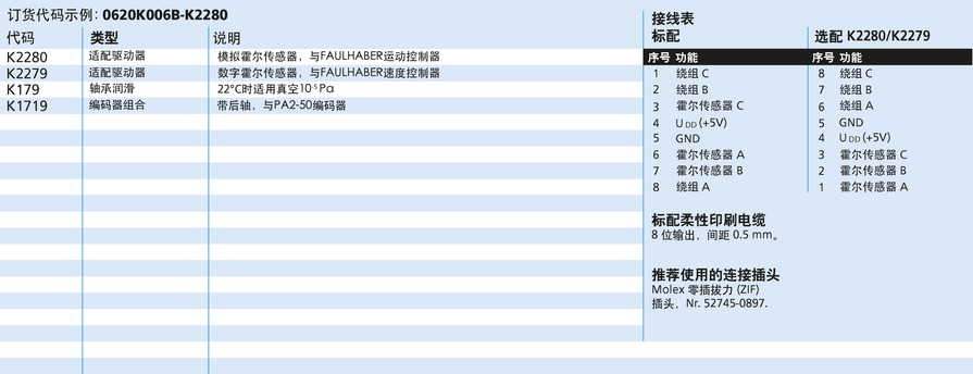 FAULHABER B 系列 0620 ... B 的FAULHABER