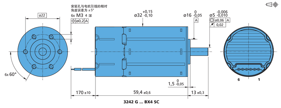 FAULHABER BX4 SC 系列 3242 ... BX4 SC 的FAULHABER