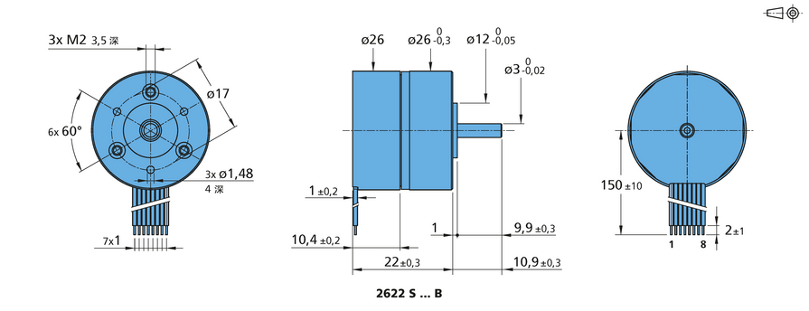 FAULHABER B-Flat 系列 2622 ... B 的FAULHABER