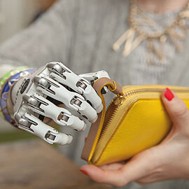 直流电机 肌电假体,手的细节, header 直流电机 用于功能性假肢,如肌电手