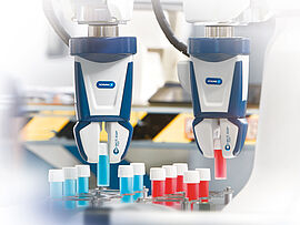 FAULHABER 雄克的新型小零件夾持器無需壓縮空氣即可運行。 來自 Faulhaber 的 4 極無刷電機,用於 schunk 夾持器頭